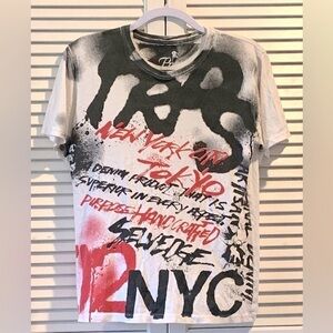 PRPS Graffiti Logo Graphic Tshirt Small White black and red